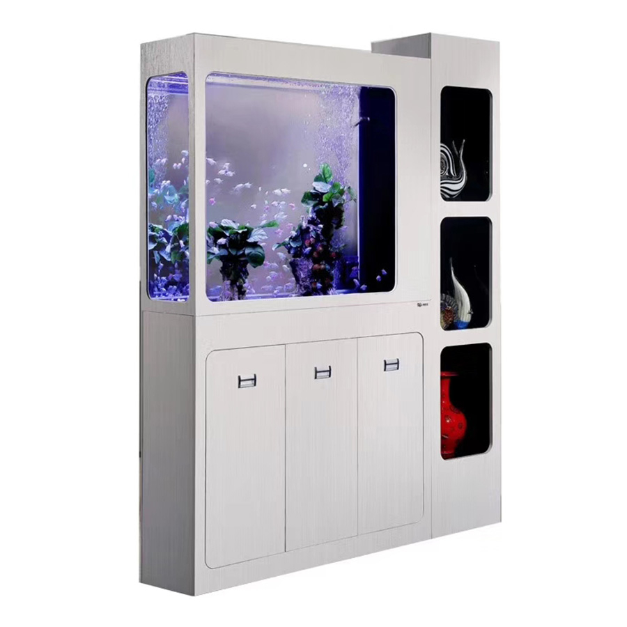 書柜魚缸定做項(xiàng)目——龍威水族