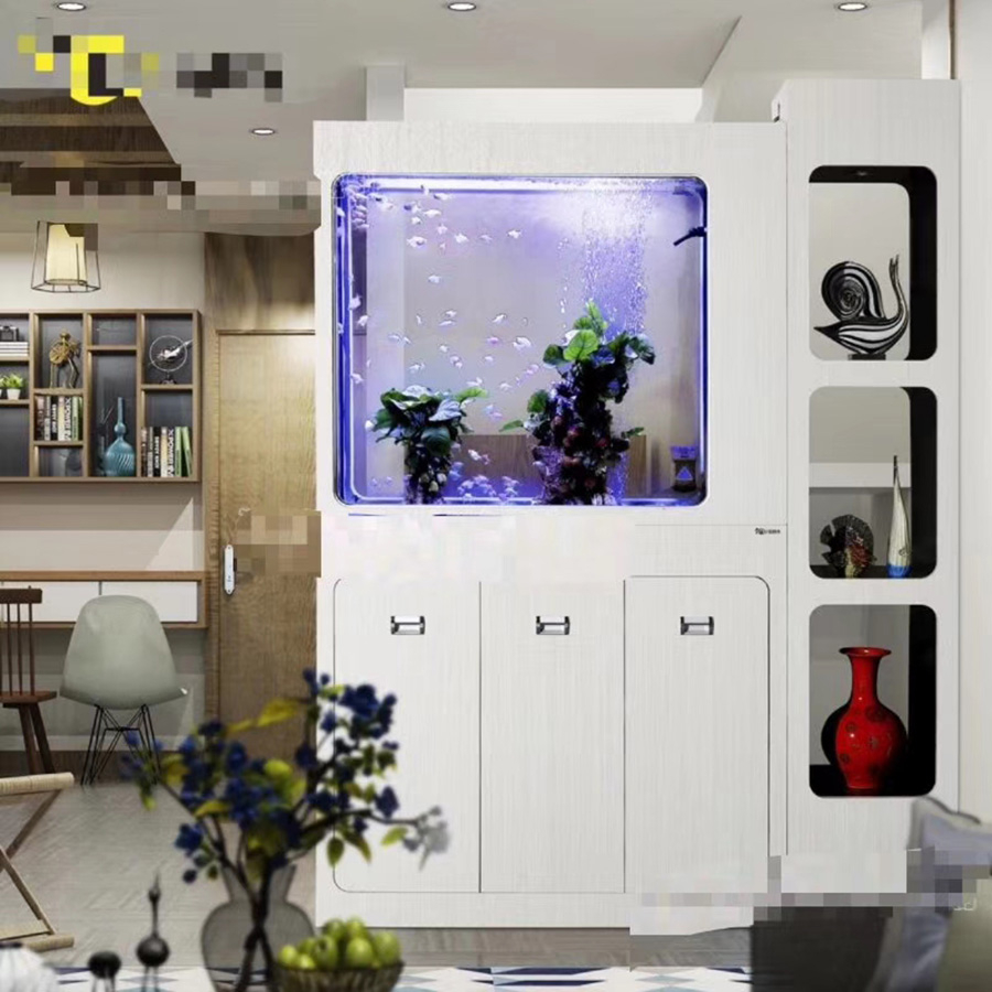 書柜魚缸定做項(xiàng)目——龍威水族
